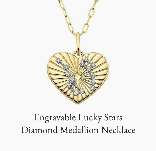 Engravable Lucky Stars Diamond Medallion Necklace