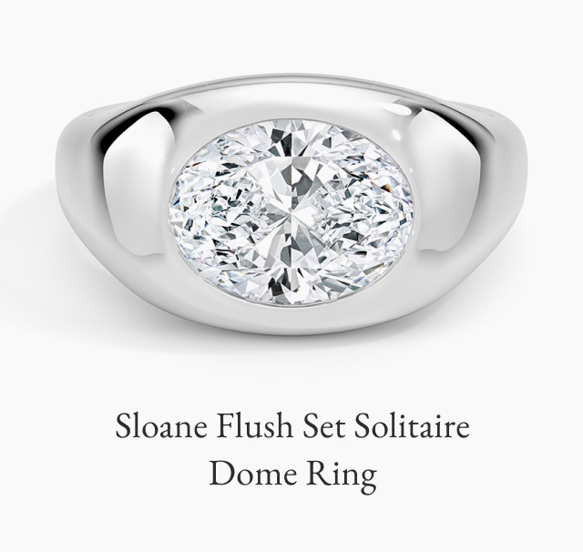 Sloane Flush Set Solitaire Dome Ring