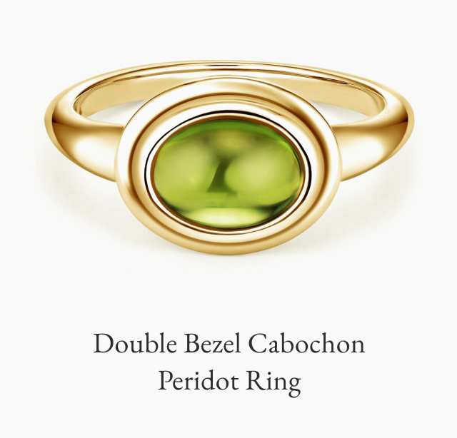 Double Bezel Cabochon Peridot Ring