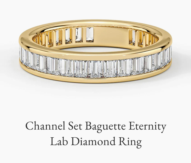 Channel Set Baguette Eternity Lab Diamond Ring 