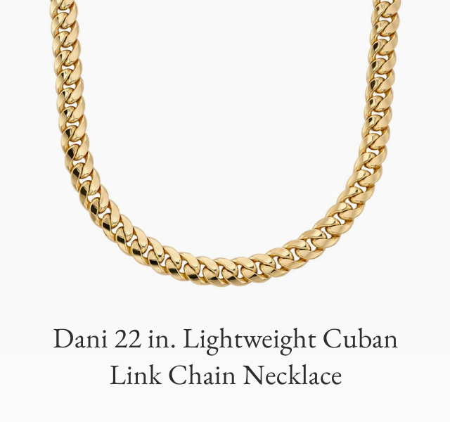 Dani 22 in. Lightweight Cuban Link Chain Necklace