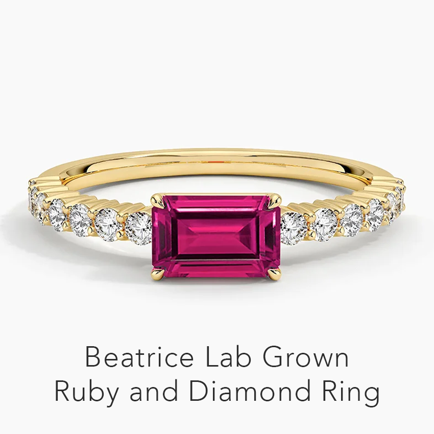 Beatrice Lab Grown Ruby and Diamond Ring