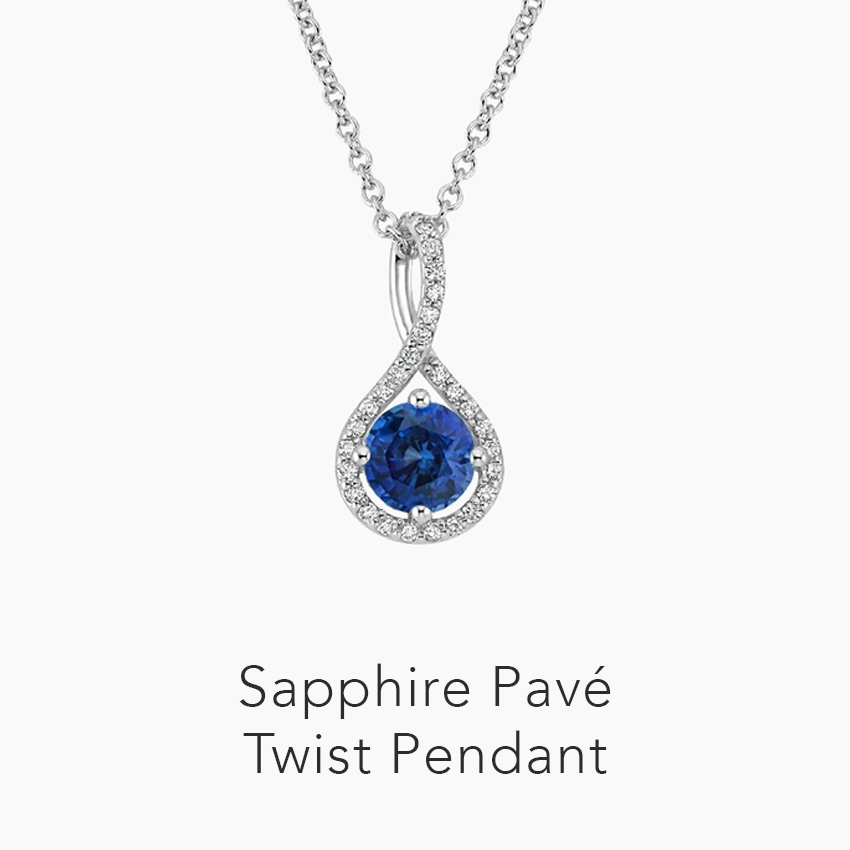 Sapphire Pavé Twist Pendant