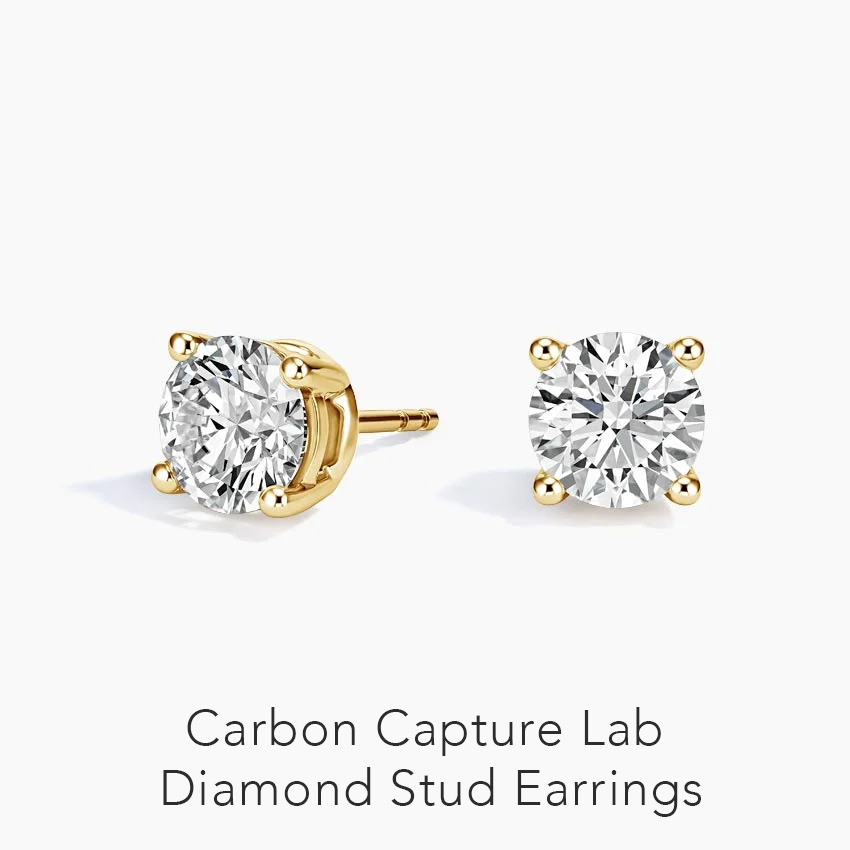 Carbon Capture Lab Diamond Stud Earrings