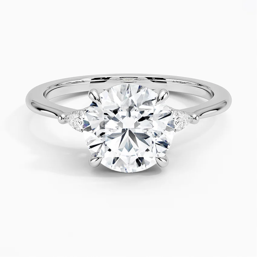 Aria Three Stone Ring with 2ct Round Lab Diamond