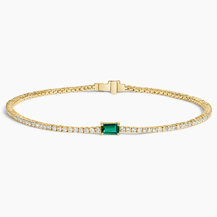Beatrice Lab Emerald and Lab Diamond Tennis Bracelet 