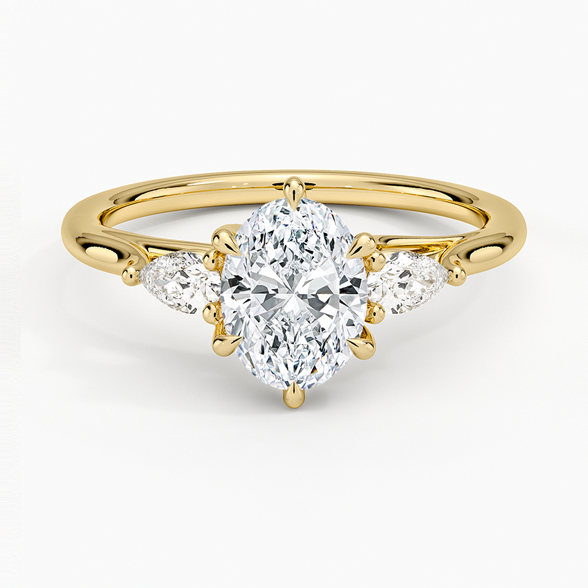 Delilah Three Stone Pear Diamond Ring 