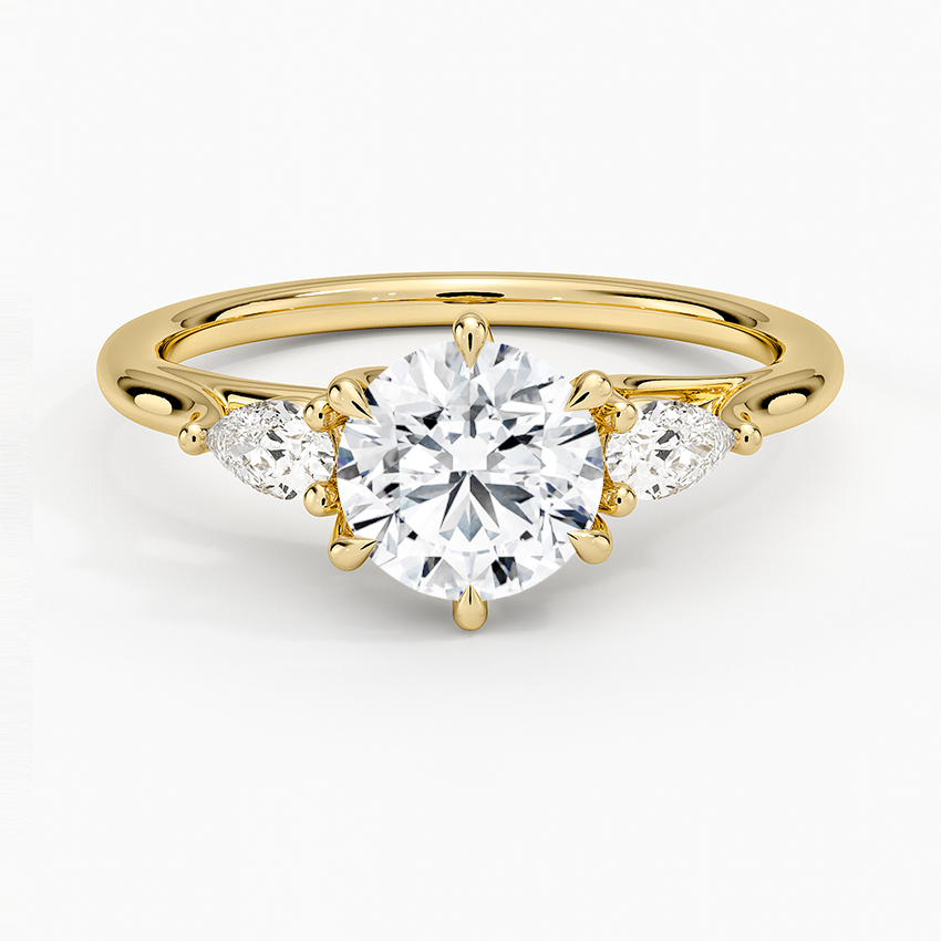 Delilah Three Stone Pear Diamond Ring