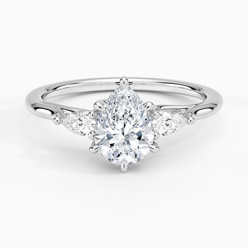 Delilah Three Stone Pear Diamond Ring