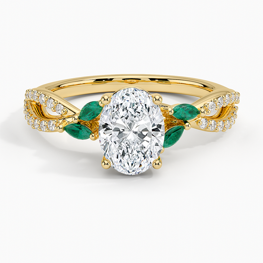 Luxe Willow Lab Emerald And Diamond Ring