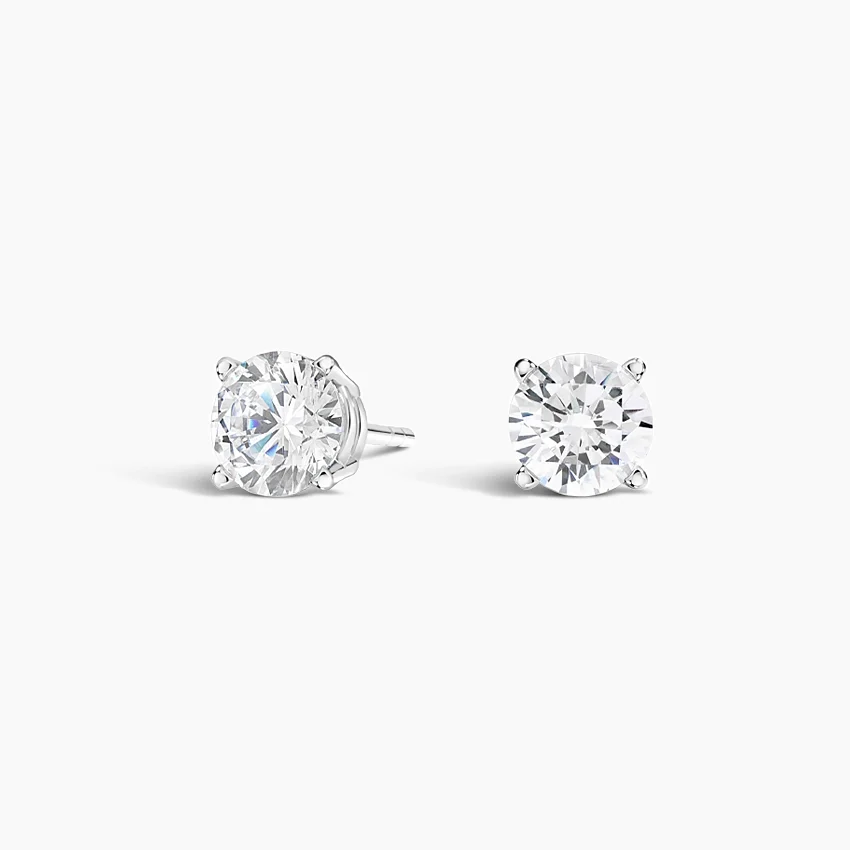 Perfect 4-Prong Lab Diamond Stud Earrings 