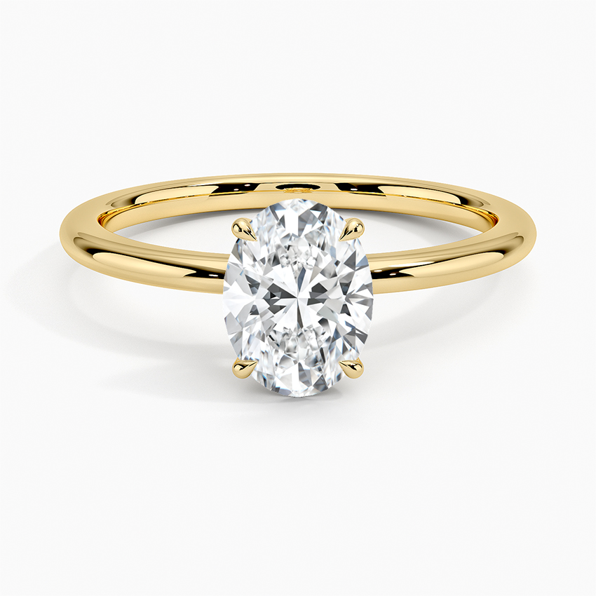 Petite Elodie 1.5mm Solitaire with 1ct Oval Certified Lab Diamond