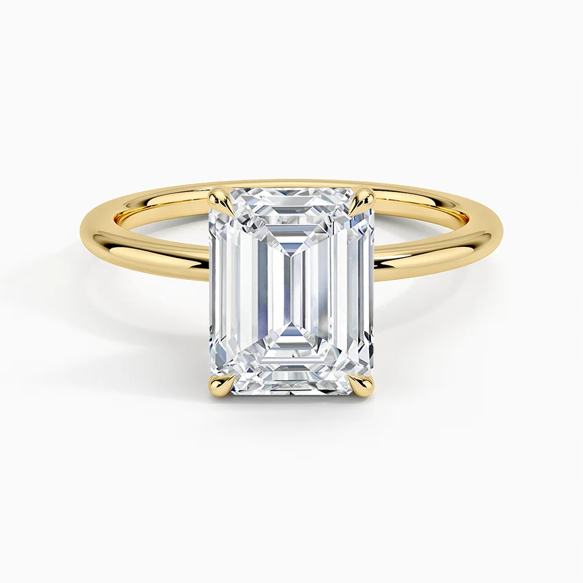 Petite Elodie 1.5mm Solitaire with 2ct Emerald Certified Lab Diamond