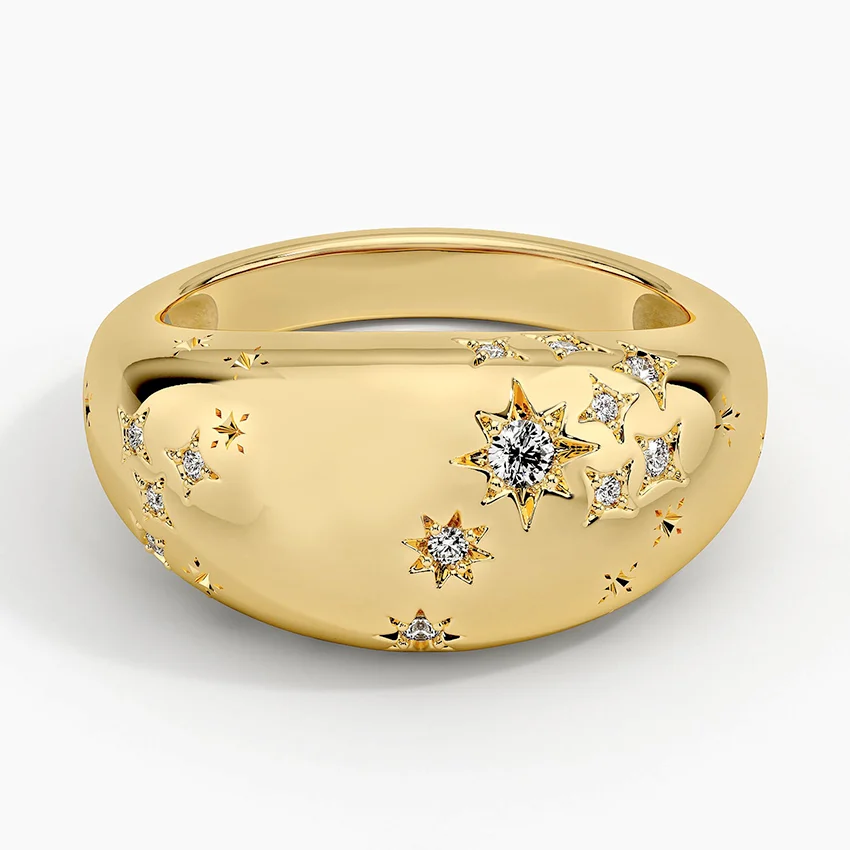 Scorpio Zodiac Constellation Diamond Dome Ring