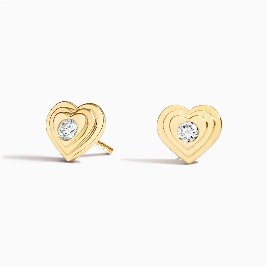 Sweetheart Lab Diamond Stud Earrings