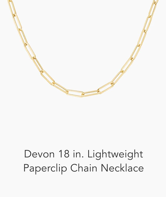 Devon 18 in. Lightweight Paperclip Chain Necklace 