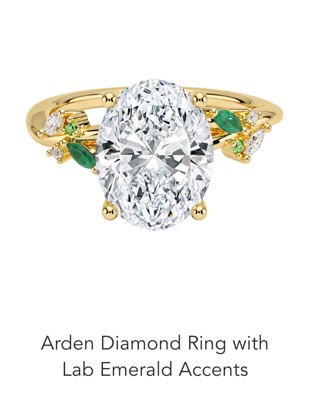 Arden Diamond Ring with Lab Emerald Accents