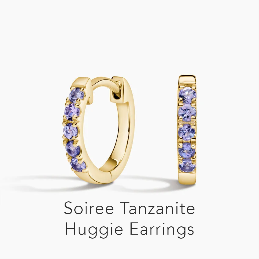 Soiree Tanzanite Huggie Earrings