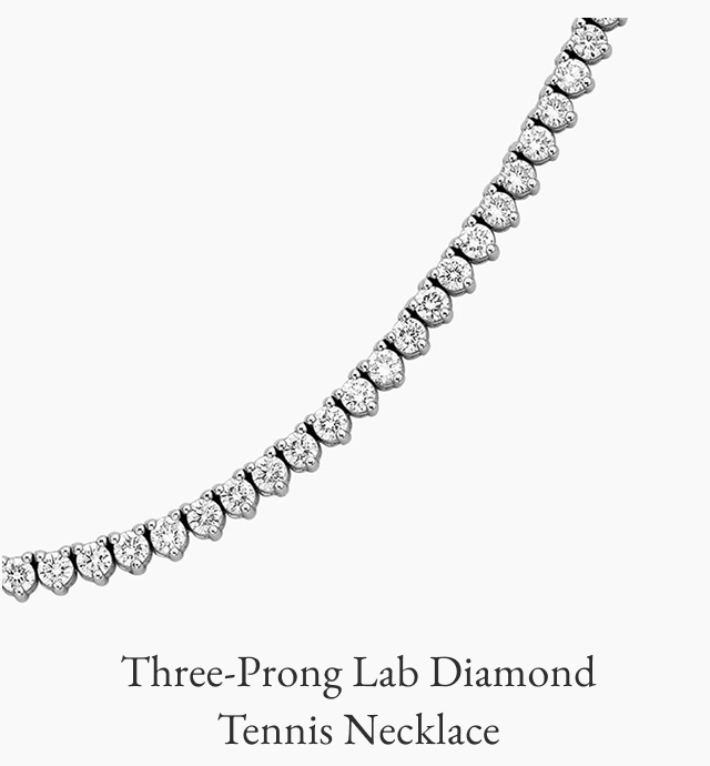 Three-Prong Lab Diamond Tennis Necklace