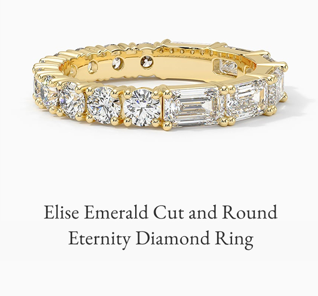Elise Emerald Cut and Round Eternity Diamond Ring