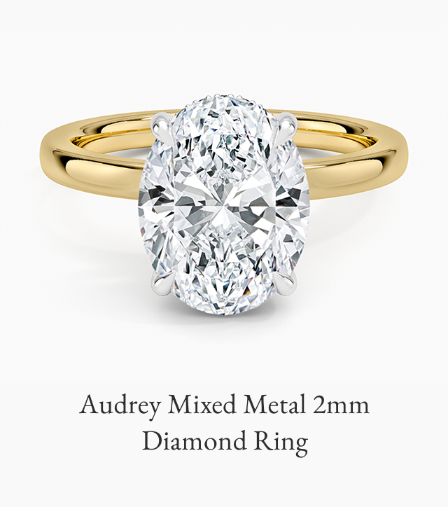 Platinum Mixed Metal Audrey 2mm Diamond Ring