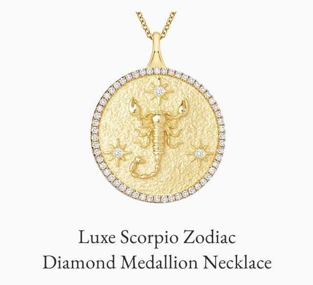 Luxe Scorpio Zodiac Diamond Medallion Necklace