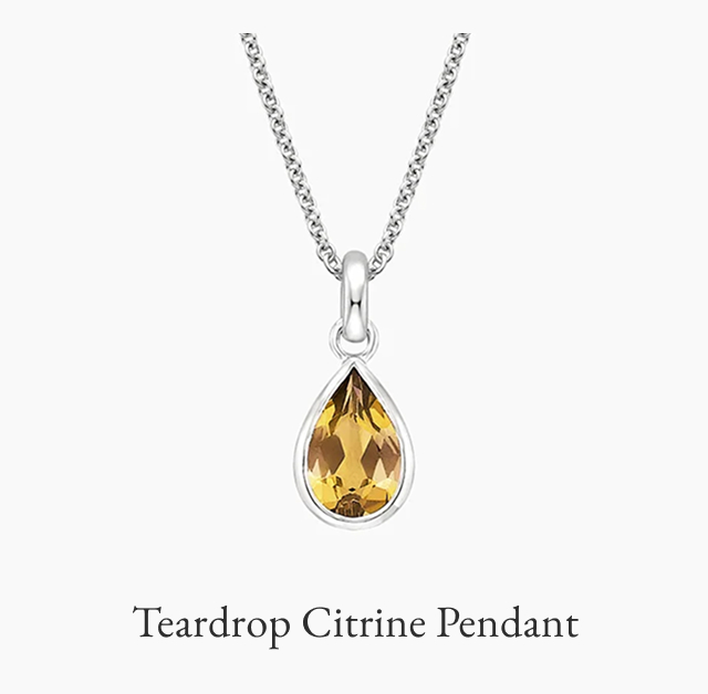 Teardrop Citrine Pendant