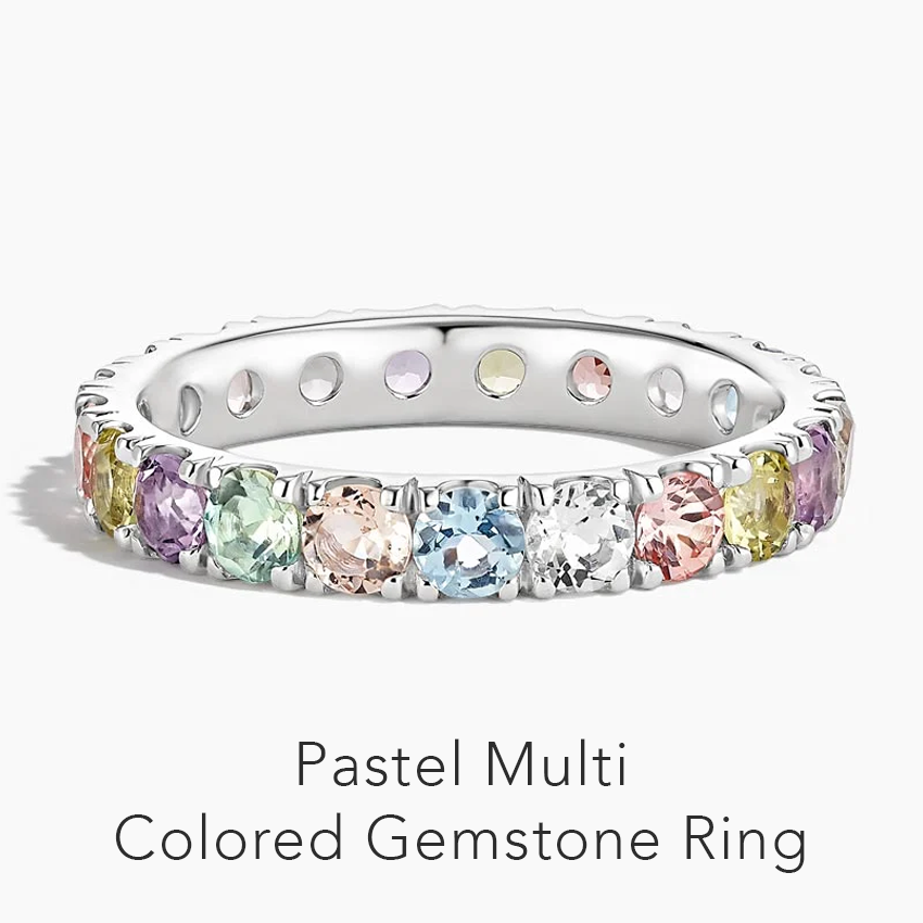 Pastel Multi Colored Gemstone Ring 