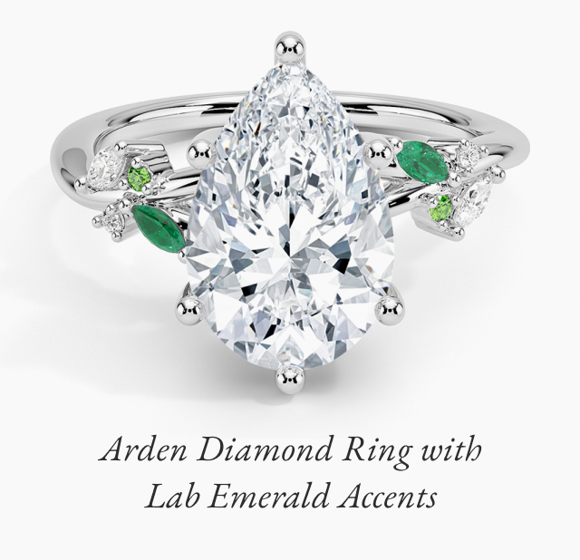Arden Diamond Ring with Lab Emerald Accents