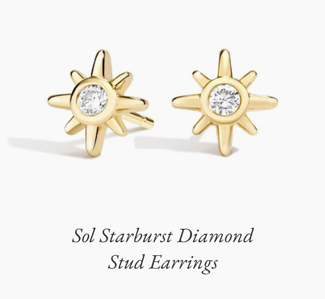 Sol Starburst Diamond Stud Earrings 