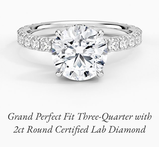 Grand Perfect Fit Three-Quarter with 2ct Round Certified Lab Diamond