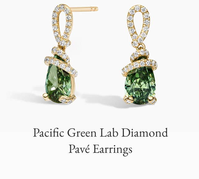 Pacific Green Lab Diamond Pavé Earrings