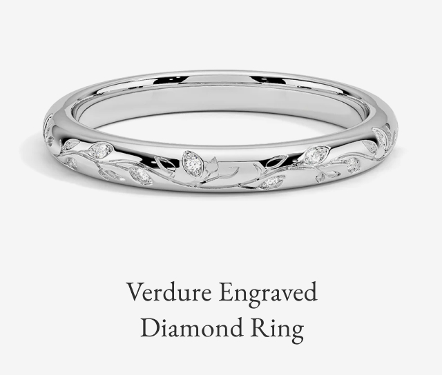 Verdure Engraved Diamond Ring