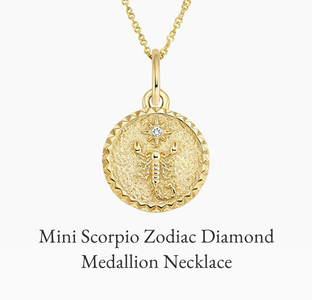 Mini Scorpio Zodiac Diamond Medallion Necklace