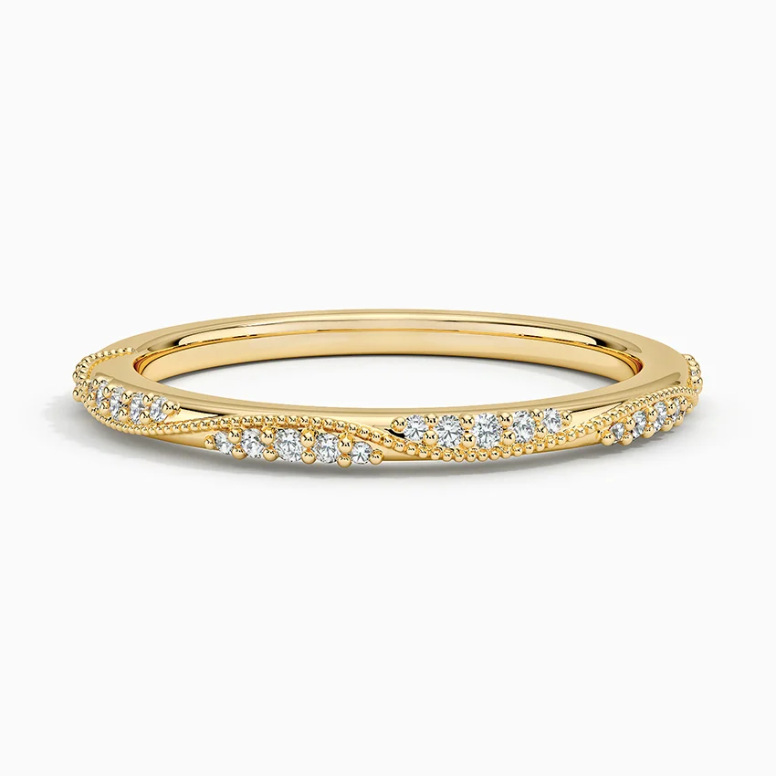 Camellia Milgrain Diamond Ring