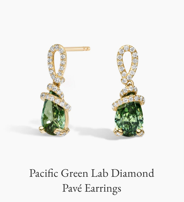 Pacific Green Lab Diamond Pavé Earrings