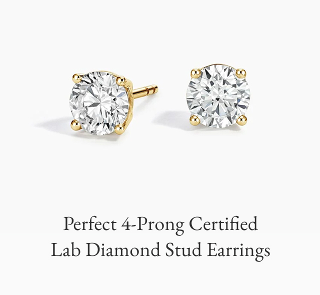 Perfect 4-Prong Certified Lab Diamond Stud Earrings