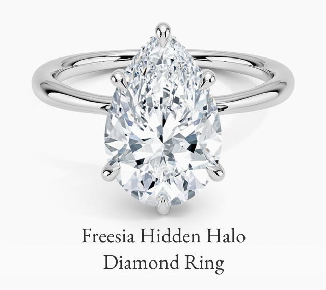 Freesia Hidden Halo Diamond Ring