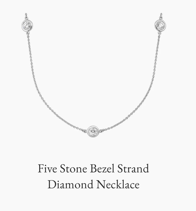 Five Stone Bezel Strand 18 in. Diamond Necklace 