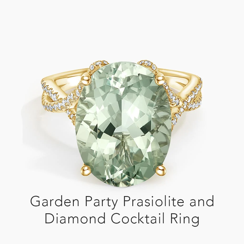 Garden Party Prasiolite and Diamond Cocktail Ring