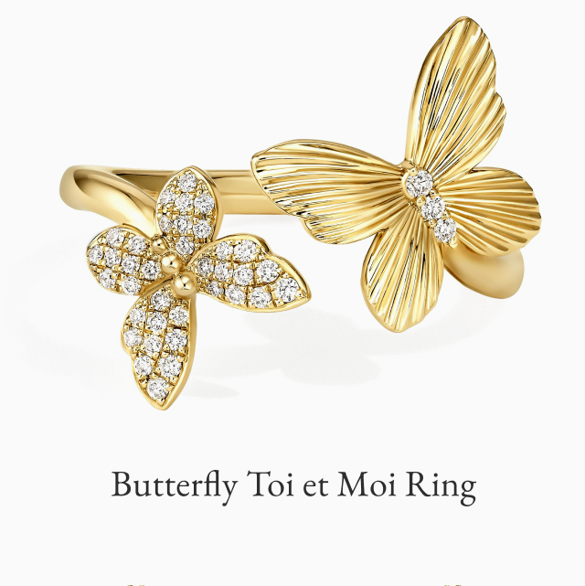 Butterfly Toi et Moi Diamond Ring