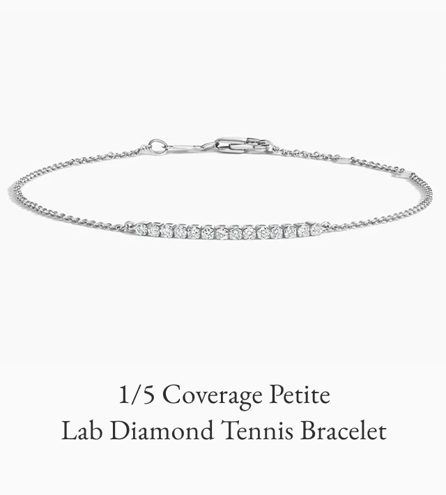 1/5 Coverage Petite Lab Diamond Tennis Bracelet 