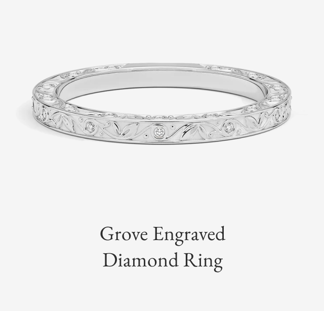 Grove Engraved Diamond Ring