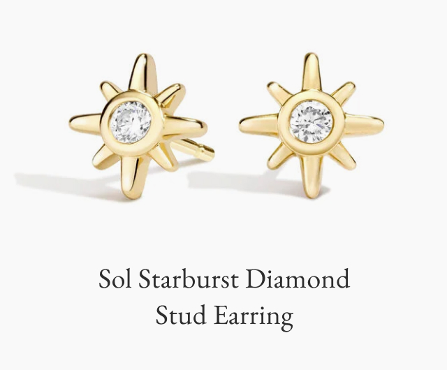 Sol Starburst Diamond Stud Earrings 