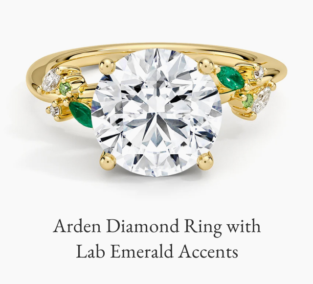 Arden Diamond Ring with Lab Emerald Accents