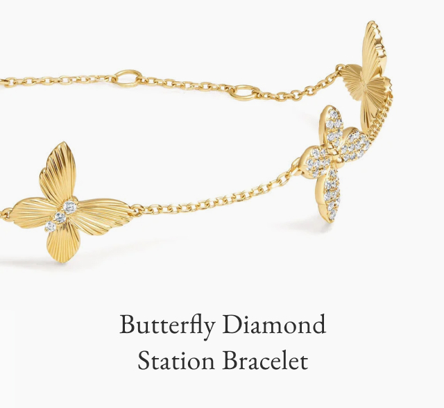 Butterfly Diamond Station Bracelet 