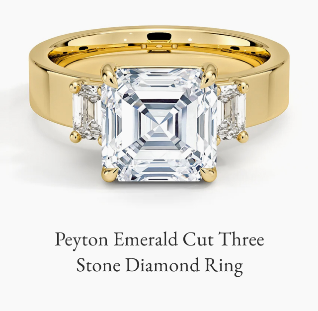 Peyton Emerald Cut Three Stone Diamond Ring