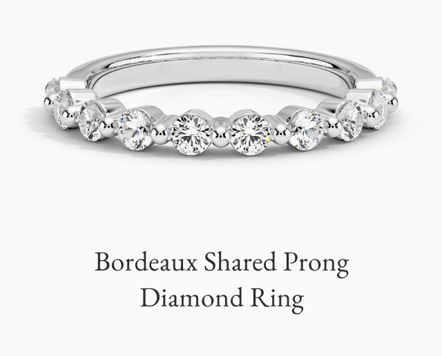 Bordeaux Shared Prong Diamond Ring