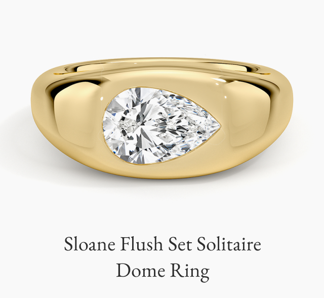 Sloane Flush Set Solitaire Dome Ring