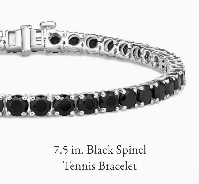 7.5 in. Black Spinel Tennis Bracelet